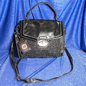 TIGNANELLO LARGE BLACK LEATHER SHOULDER BAG
